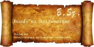 Buzási Szilveszter névjegykártya